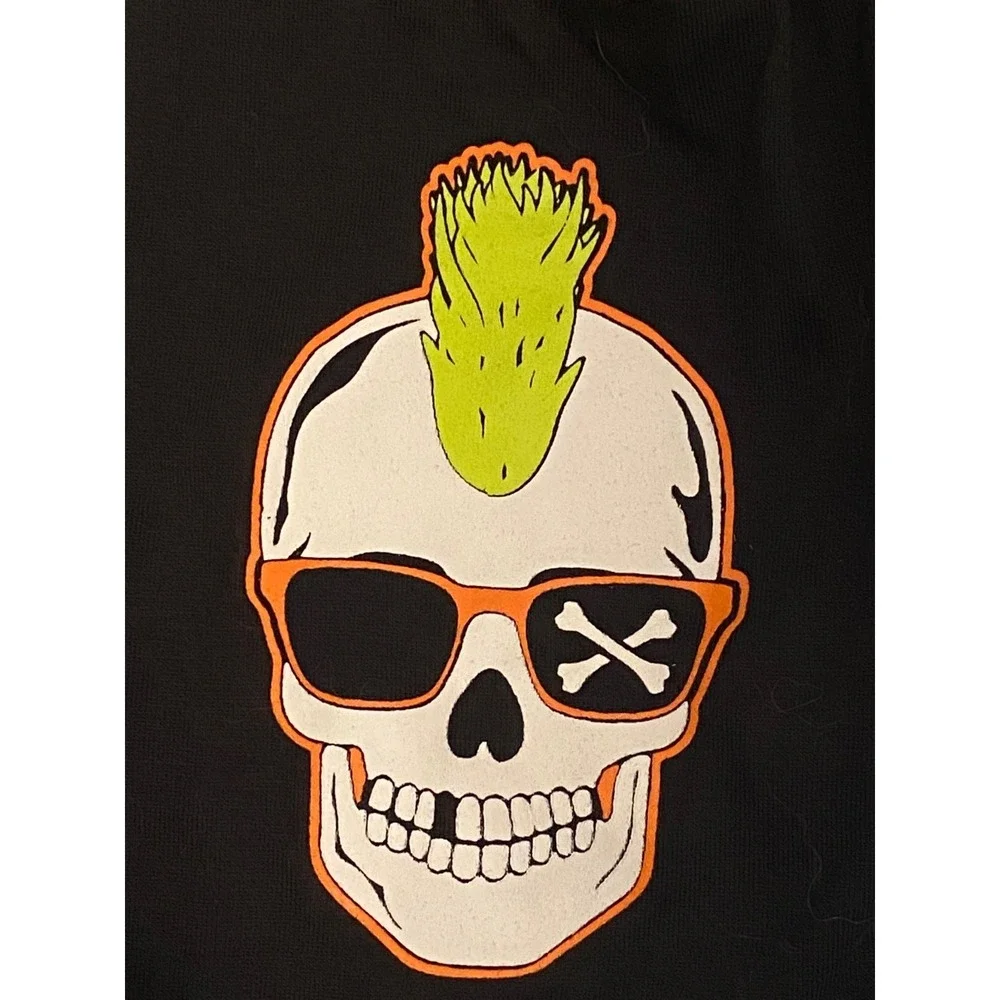 Simply Wag Pet Shirt XS Black Skull Mohawk Halloween Dog‎ Costume Tee